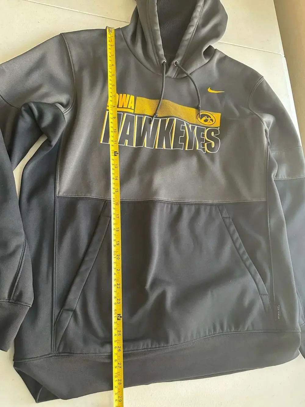 Nike Therma Dri-FIT On Field Iowa Hawkeyes Hoodie Men’s L Gray Black